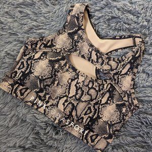 Pink Soda Sport Tory Python Medium-Support Sports Bra